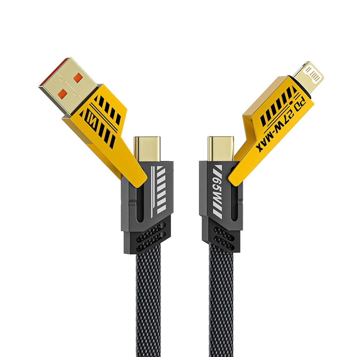 Multi USB Charger Cable 4-in-1 USB C Cable 65W Fast Charging & Data Sync